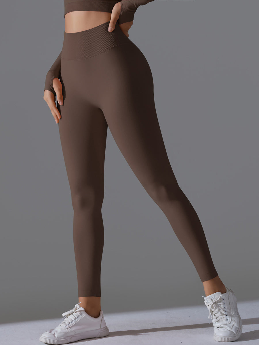 Seamless Solid High-Waist Leggings