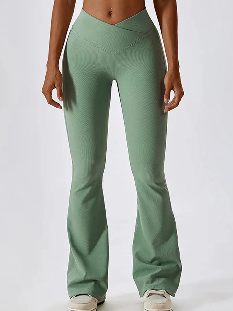 High Waist Criss Cross Leggings-0