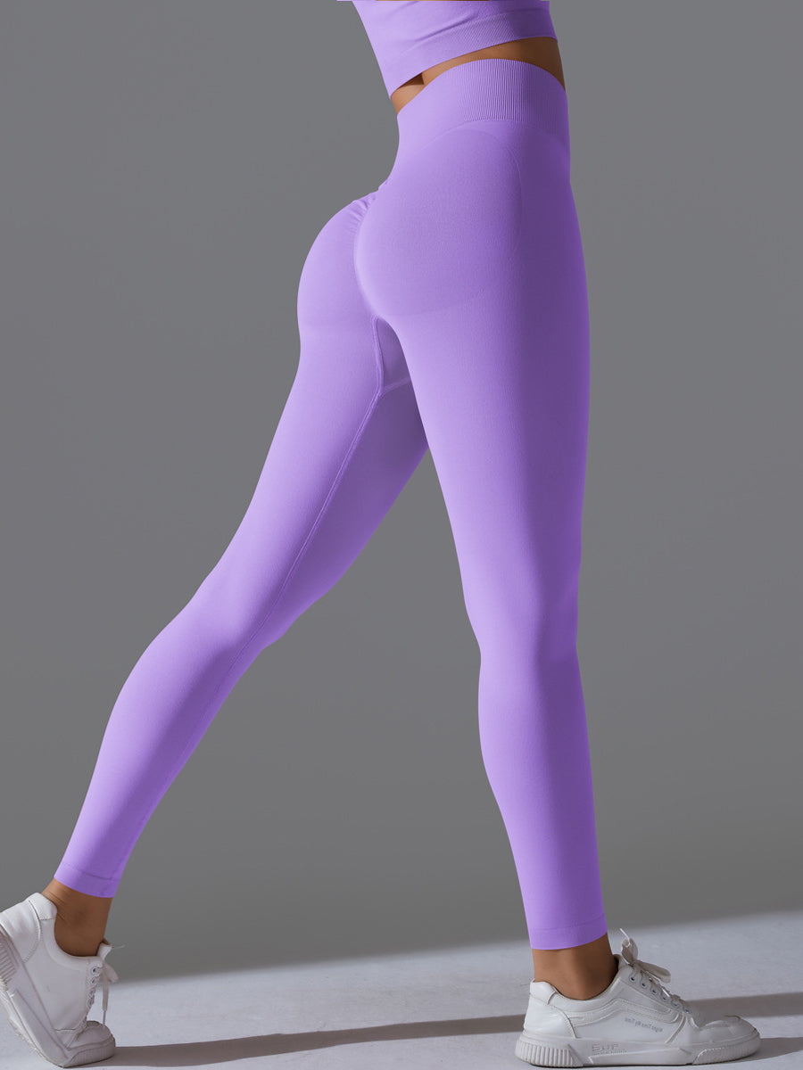 Seamless Solid High-Waist Leggings