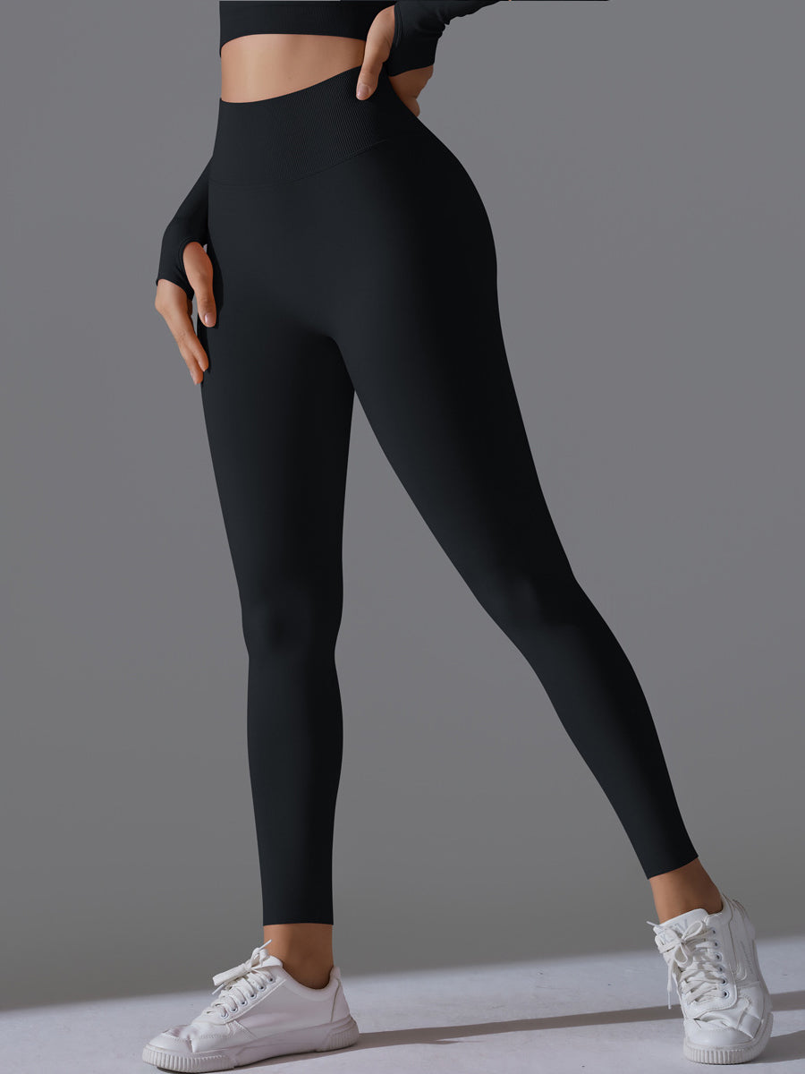 Seamless Solid High-Waist Leggings