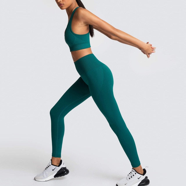 Seamless Push-UP Gym Set Leggins and Bra