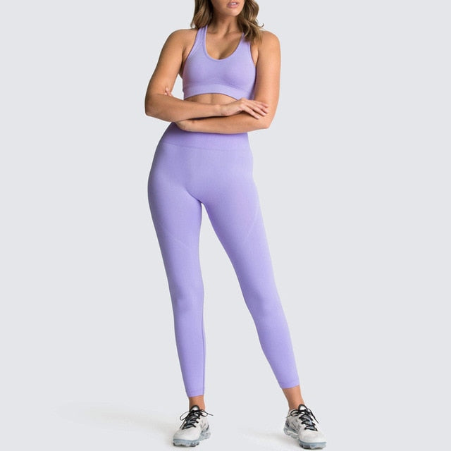 Seamless Push-UP Gym Set Leggins and Bra