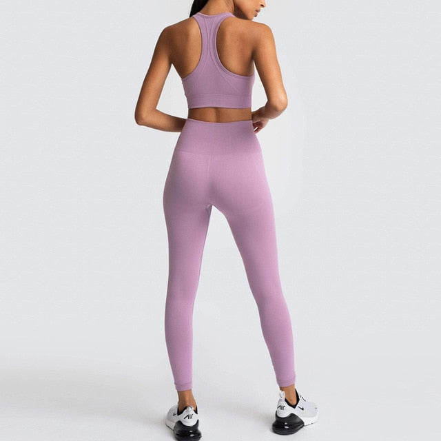 Seamless Push-UP Gym Set Leggins and Bra