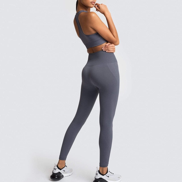 Seamless Push-UP Gym Set Leggins and Bra