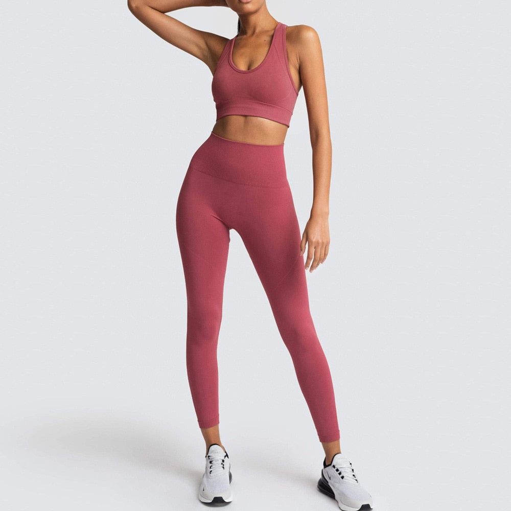Seamless Push-UP Gym Set Leggins and Bra