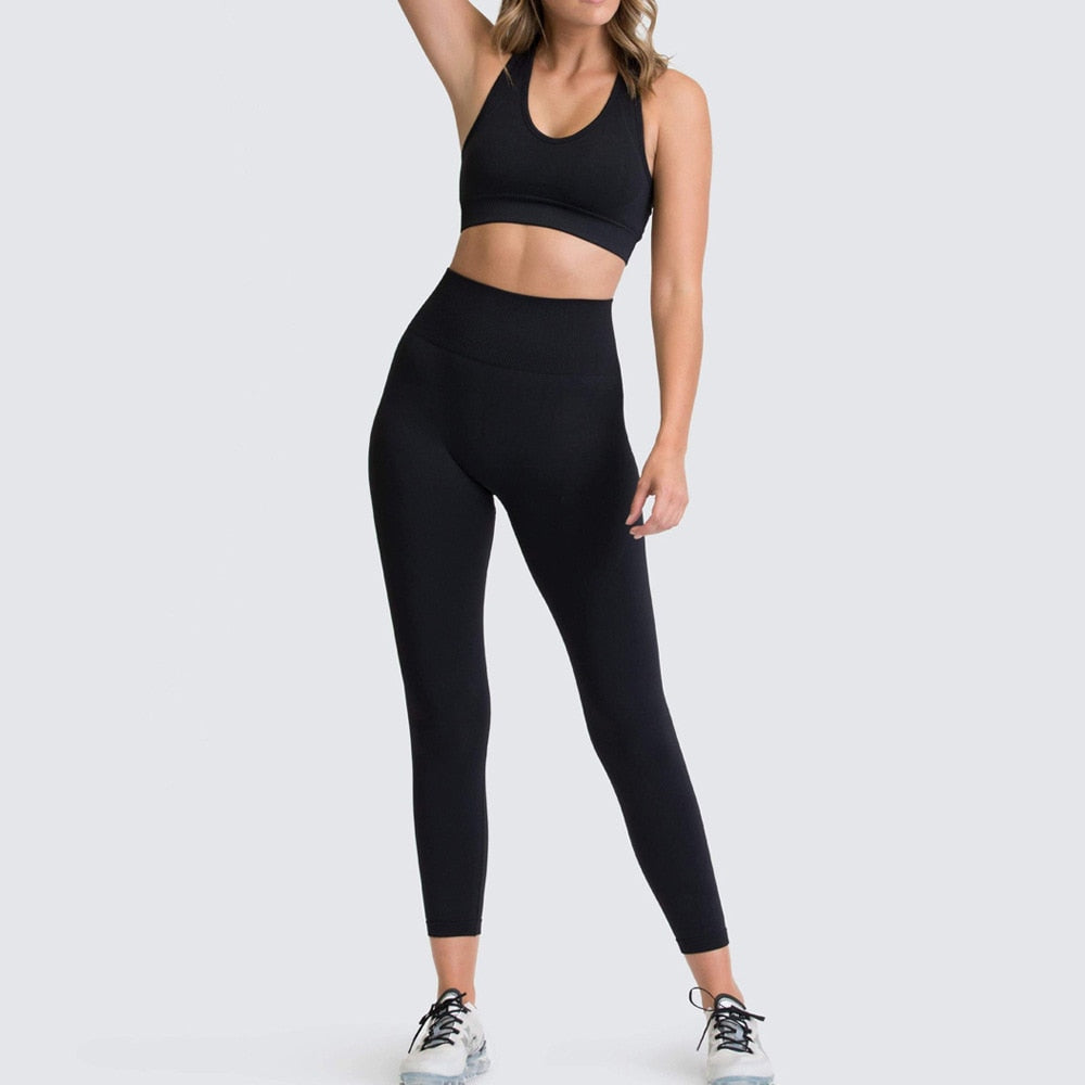 Seamless Push-UP Gym Set Leggins and Bra