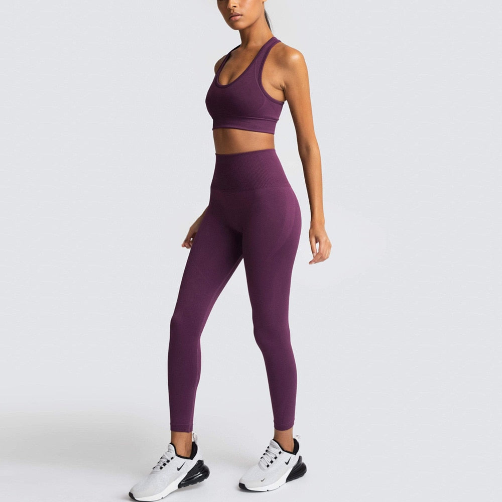 Seamless Push-UP Gym Set Leggins and Bra