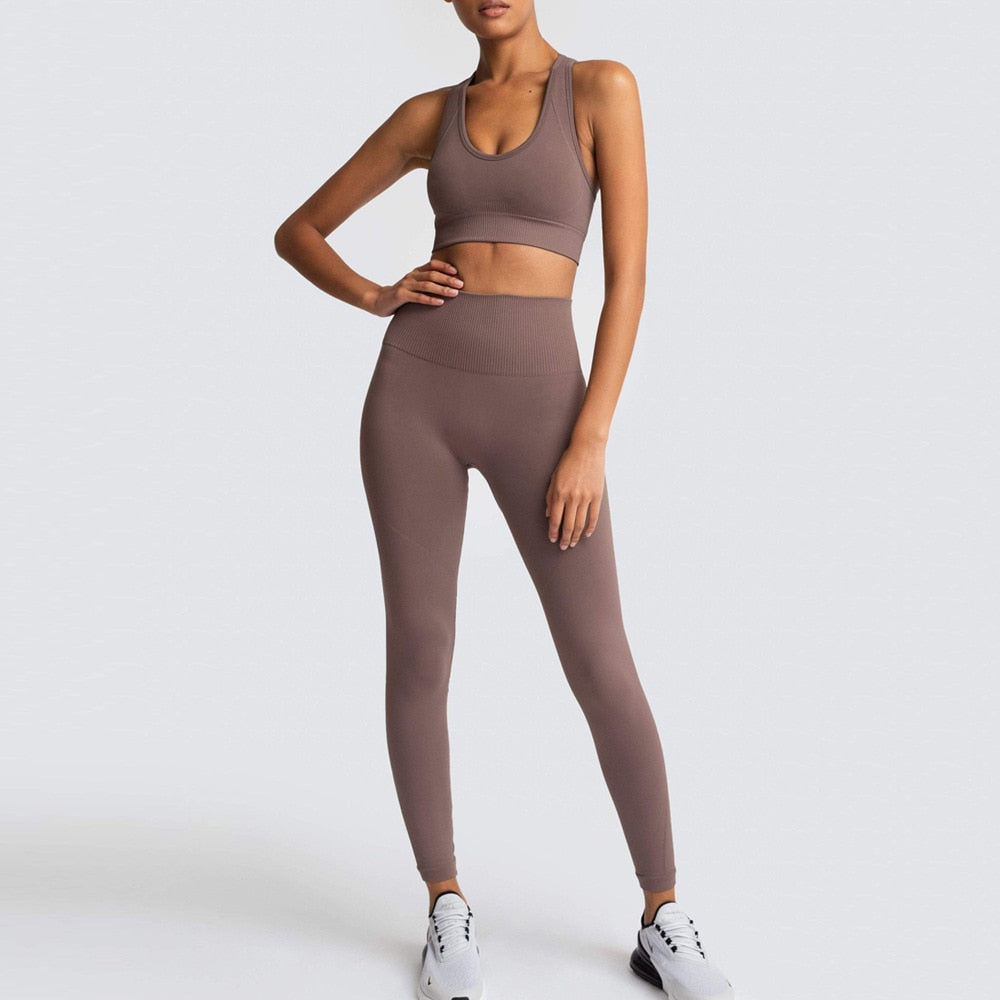 Seamless Push-UP Gym Set Leggins and Bra