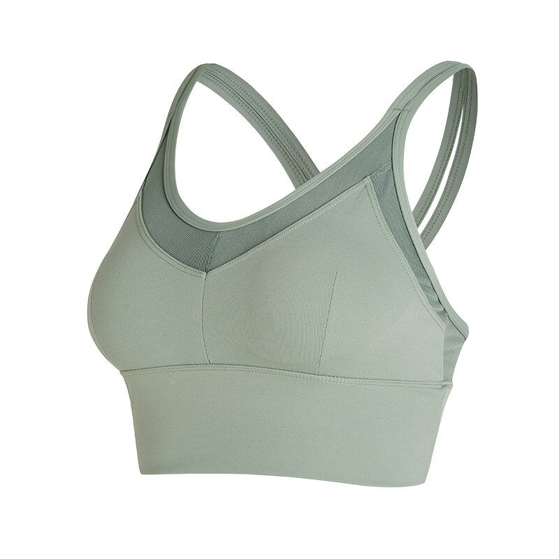 Solid Seamless Yoga Tank Build In Bra For Women Running